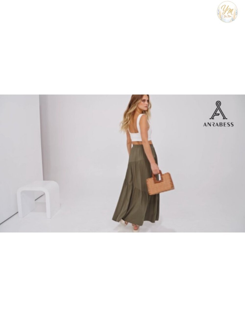 Women's Boho Flowy Maxi Skirt with Pockets 100% Rayon Summer - Picture 6 of 6
